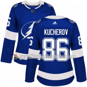 Tampa Bay Lightning Nikita Kucherov 86 Adidas 2017-2018 Blauw Authentic Shirt - Dames